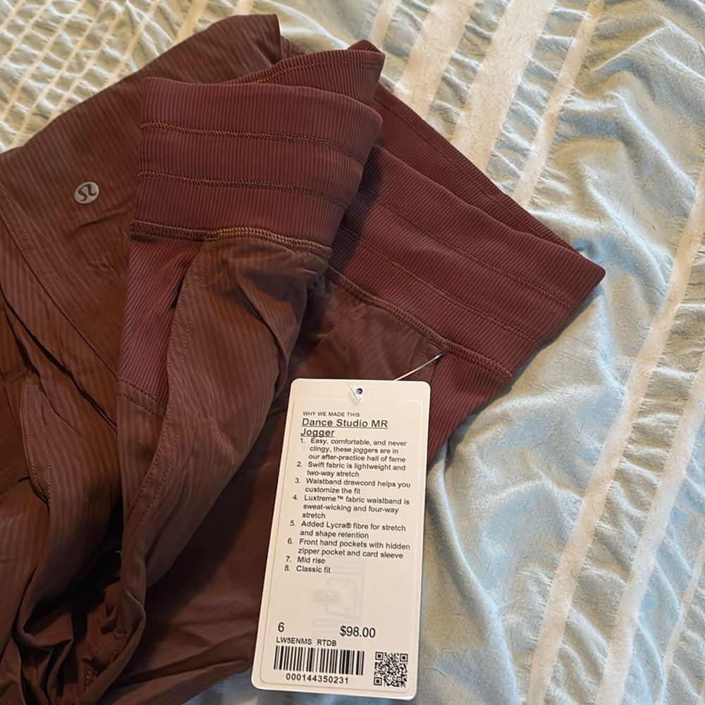 Size 6 Brown Lululemon Dance Studio Jogger